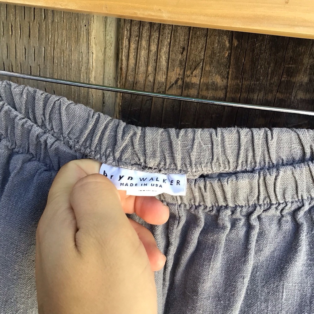 Bryn Walker Gray 100% Linen Balloon Pants Women's XL Made in USA 32x26 - Picture 3 of 7